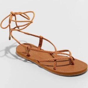 Women's Tegan Braided Lace-up Sandals - Universal Thread Cognac 9.5
